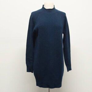 J. Crew Reimagined 100% Cashmere Rollneck Sweater Dress in Navy Blue Size: S/M